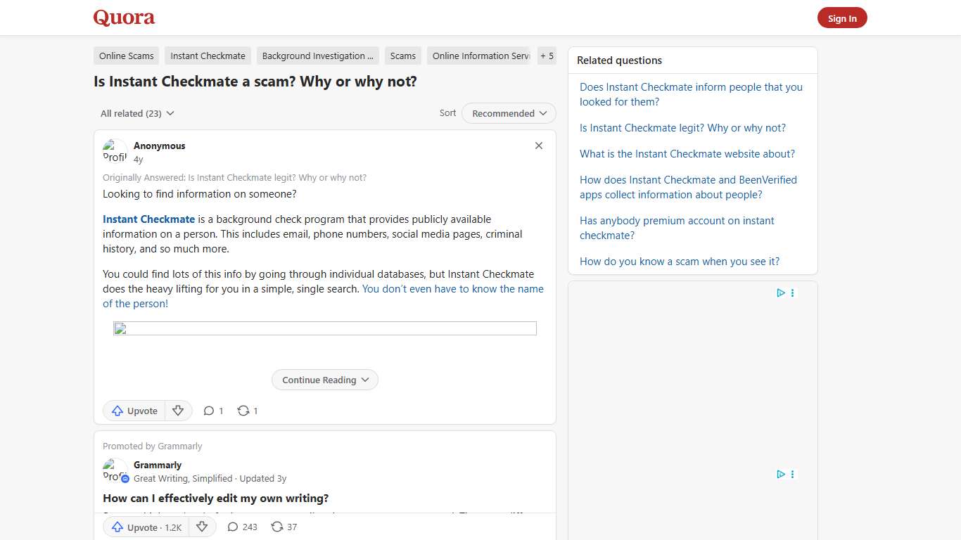 Is Instant Checkmate a scam? Why or why not? - Quora